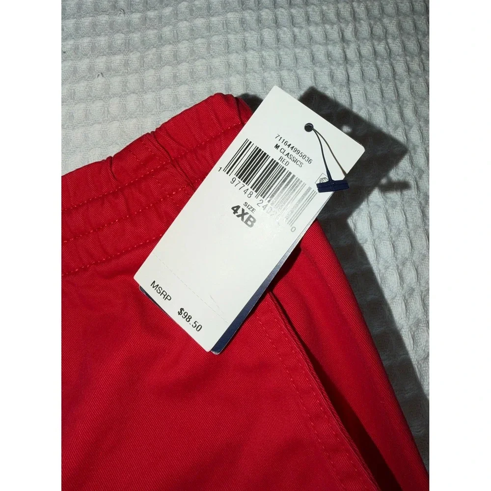 Polo Ralph Lauren Shorts Mens 4XB Red Stretch Classic Fit Drawstring Pony Logo